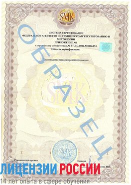 Образец сертификата соответствия (приложение) Беслан Сертификат ISO 22000